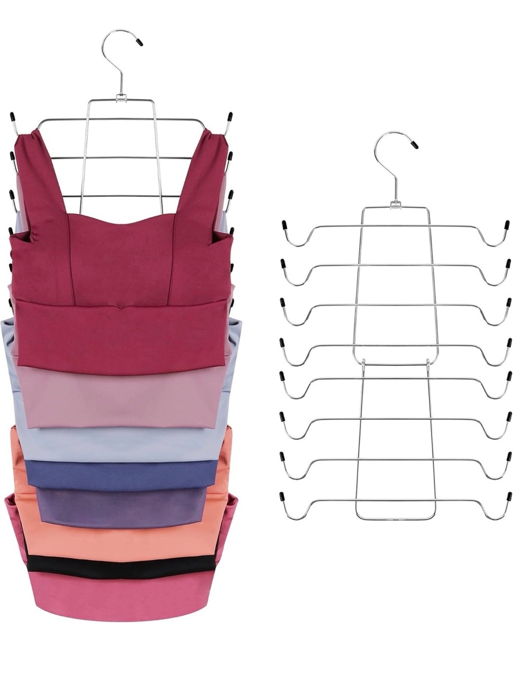 NEW 2 bags of tank top, bra saving space study metal hanging organizer hangers